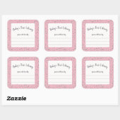 ピンクグレーヒョウのフレーム2蔵書票 スクエアシール (シート)