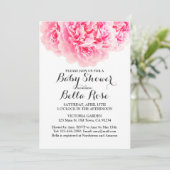 ピンクグレーピーニーベビーシャワー招待状 招待状 (スタンド正面)