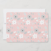 ピンクグレーフローラガールフォトファースト聖餐式 招待状 (裏面)