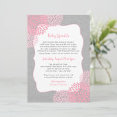 ピンクグレーフローラガールベビー散水招待 招待状 (スタンド正面)