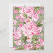 ピンクグレーフローラシャビーシックブライダルシャワー招待状 招待状 (裏面)