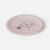 ピンクグレーフローラマザーズデイ紙プレート ペーパープレート (アングル)