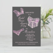 ピンクグレーブライダルシャワーランジェリーパーティー 招待状 (スタンド正面)