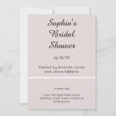 ピンクグレーブライダルワードスクランブルゲーム 招待状 (裏面)