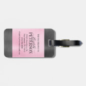 ピンクグレーブラシ仕上げメタルスクリプトモノグラム ラゲッジタグ (裏面横)