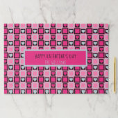 ピンクグレーブラックハートバレンタイン紙ランチョンマット ペーパーパッド (インサイチュ)
