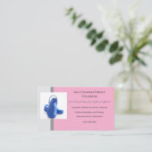 ピンクグレーブルーメディカルクロッグユニフォーム 名刺 (スタンド正面)