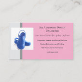 ピンクグレーブルーメディカルクロッグユニフォーム 名刺 (正面)