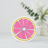 ピンクグレープフルーツのシトラスフルーツトロピカルビーチの朝食 招待状 (スタンド正面)