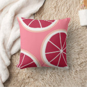 ピンクグレープフルーツのスライス クッション (ブランケット)
