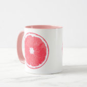 ピンクグレープフルーツ絵画スライス マグカップ (正面左)