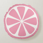 ピンクグレープフルーツ薄切りサマーラウンド装飾用クッション ラウンドクッション (正面)