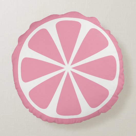 ピンクグレープフルーツ薄切りサマーラウンド装飾用クッション ラウンドクッション (裏面)