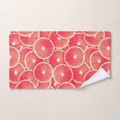 ピンクグレープフルーツ薄切りデジタルモンタージュ バスタオルセット (ハンドタオル)