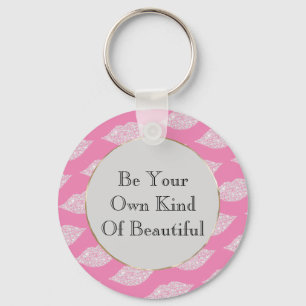 ピンクグレーホワイトダイヤモンドリップ キーホルダー