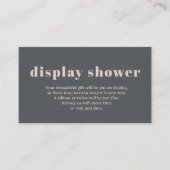 ピンクグレーボホタイポグラフィディスプレイベビーシャワー エンクロージャーカード (正面)