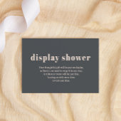 ピンクグレーボホタイポグラフィディスプレイベビーシャワー エンクロージャーカード