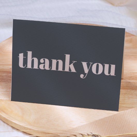 ピンクグレーボホタイポグラフィベビーシャワーありがとう サンキューカード