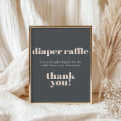 ピンクグレーボホタイポグラフィベビーシャワーオムツ ポスター