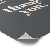 ピンクグレーボホタイポグラフィベビーシャワーオムツ ポスター (角)