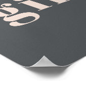 ピンクグレーボホタイポグラフィベビーシャワーカードギフト ポスター (角)