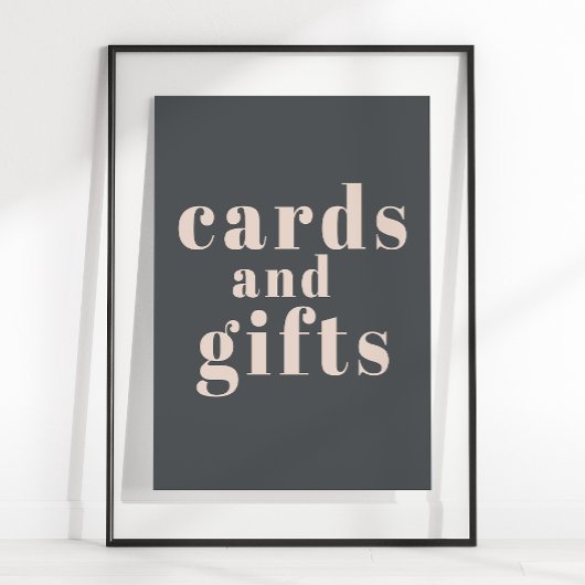 ピンクグレーボホタイポグラフィベビーシャワーカードギフト ポスター