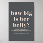 ピンクグレーボホタイポグラフィベビーシャワーゲームサイン ポスター (正面)