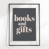 ピンクグレーボホタイポグラフィベビーシャワーブックスギフト ポスター