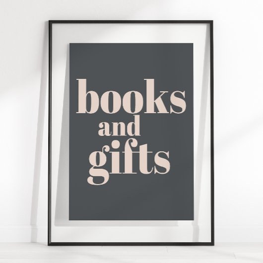 ピンクグレーボホタイポグラフィベビーシャワーブックスギフト ポスター