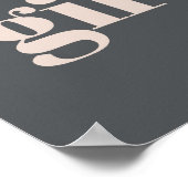 ピンクグレーボホタイポグラフィベビーシャワーブックスギフト ポスター (角)