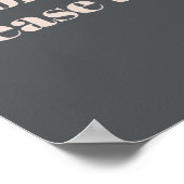 ピンクグレーボホタイポグラフィベビーシャワー好意サイン ポスター (角)