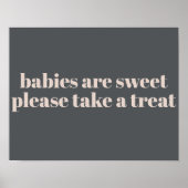 ピンクグレーボホタイポグラフィベビーシャワー好意サイン ポスター (正面)