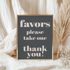 ピンクグレーボホタイポグラフィベビーシャワー御許可署名 ポスター