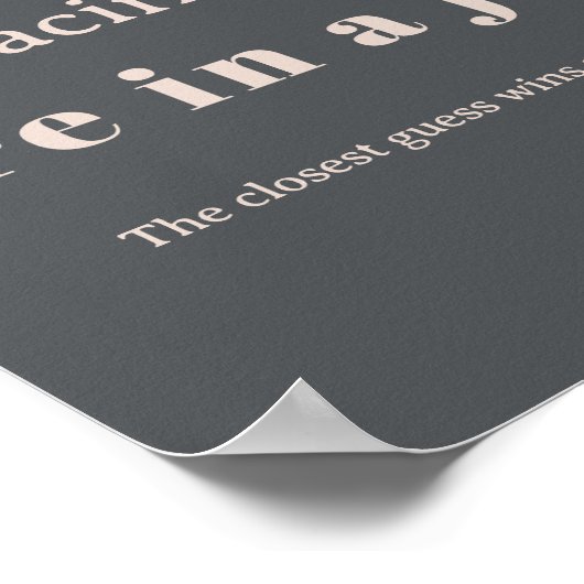 ピンクグレーボホタイポグラフィベビーシャワー推測ゲーム ポスター (角)