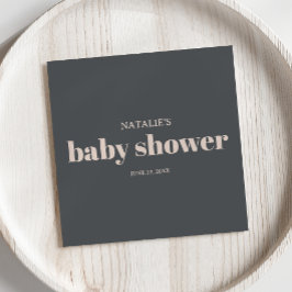 ピンクグレーボホタイポグラフィベビーシャワー スタンダードカクテルナプキン