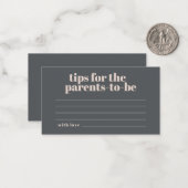 ピンクグレーボホタイポグラフィベビー子育てのヒント注 ノートカード (正面/裏面インサイチュ)