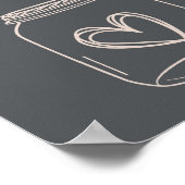 ピンクグレーボホタイポグラフィベビー子育てチップジャー ポスター (角)