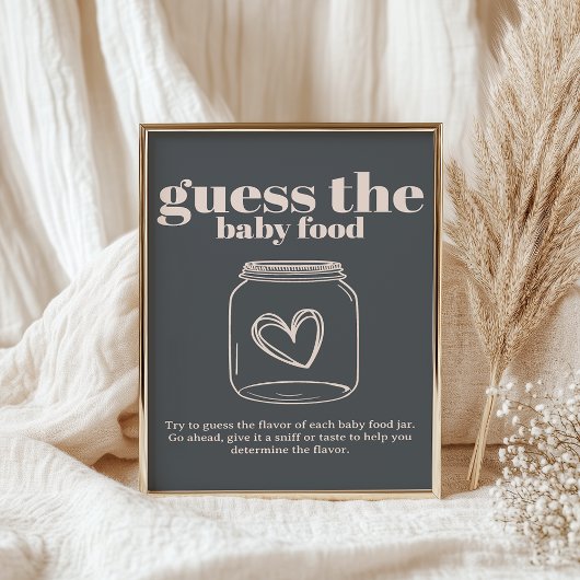ピンクグレーボホタイポグラフィベビー推測ベビー食品 ポスター