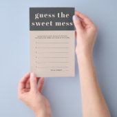 ピンクグレーボホベイビーシャワー甘い混乱ゲームを推測 チラシ (ハンドル)