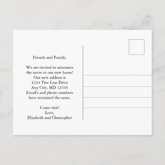 ピンクグレーボホボタニカルウォーターの色を移動 案内ポストカード (裏面)