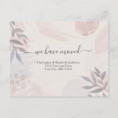 ピンクグレーボホボタニカルウォーターの色を移動 案内ポストカード (正面)