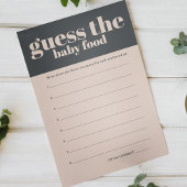 ピンクグレーボーホベイビーシャワー推測ベビー食べ物ゲーム チラシ