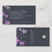 ピンクグレーモダンクリエイティブ名刺 名刺 (正面/裏面)