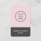 ピンクグレーモダンビジネスロゴ 名刺 (正面)