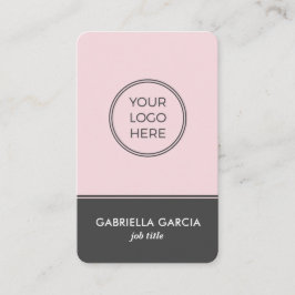 ピンクグレーモダンビジネスロゴ 名刺