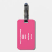 ピンクグレーモノグラムのスポーツギフト ラゲッジタグ (裏面縦)