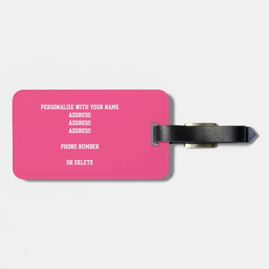 ピンクグレーモノグラムのスポーツギフト ラゲッジタグ (裏面横)