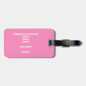 ピンクグレーモノグラムのバレーボールバッグ ラゲッジタグ (裏面横)