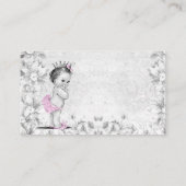 ピンクグレーヴィンテージプリンセスベビーシャワー座席表 プレイスカード (裏面)