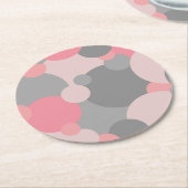 ピンクグレー分子紙コースター ラウンドペーパーコースター (アングル)